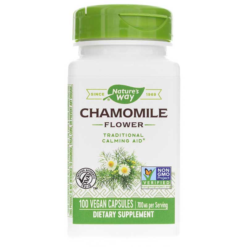 Natures Way Chamomile Flower 100 Vegan Capsules