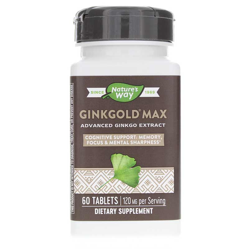 Natures Way Ginkgold Max 120 Mg for Mental Sharpness 60 Tablets