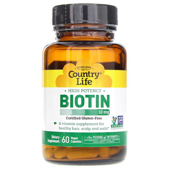 Country Life High Potency Biotin 10 Mg 60 Vegan Capsules
