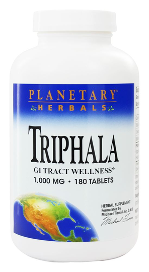 Planetary Herbals - Triphala Traditional Ayurvedic Purifier 1000 mg. - 180 Tablets Formerly Planetary Formulas