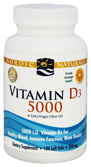 Nordic Naturals - Vitamin D3 in Extra Virgin Olive Oil 5000 IU - 120 Softgels