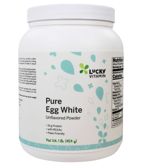 LuckyVitamin - Pure Egg White Protein Powder Unflavored - 1 lb.