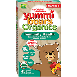 Organic Immunity Health Yummi Bears with Vitamin C, Zinc + Echinacea - Mixed Fruit (45 Gummies)