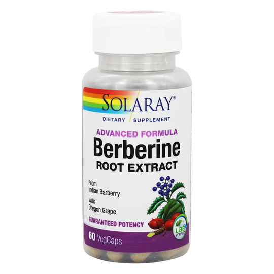 Solaray - Berberine Root Extract Advanced Formula - 60 Vegetarian Capsules