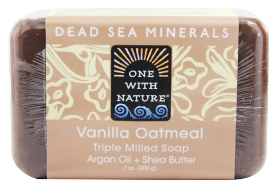 One With Nature - Dead Sea Mineral Bar Soap Mild Exfoliating Vanilla Oatmeal - 7 oz.