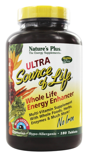Natures Plus - Ultra Source Of Life With Lutein No Iron - 180 Tablets