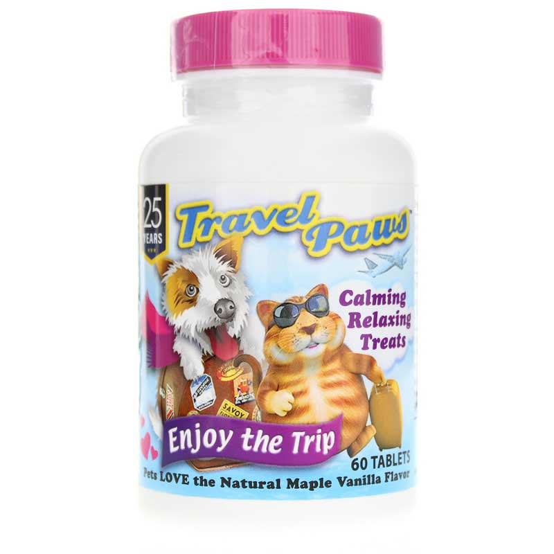 Lidtke Travel Paws Calming Treats for Pets 60 Chewable Tablets