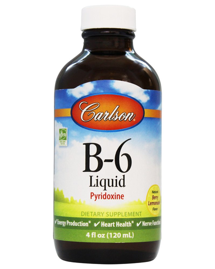 Carlson Labs - Vitamin B6 Liquid Natural Berry Lemondade 100 mg. - 4 fl. oz.