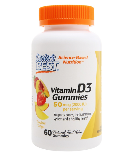 Doctor's Best - Vitamin D3 Gummies Tropical Mango 50 mcg. - 60 Gummies
