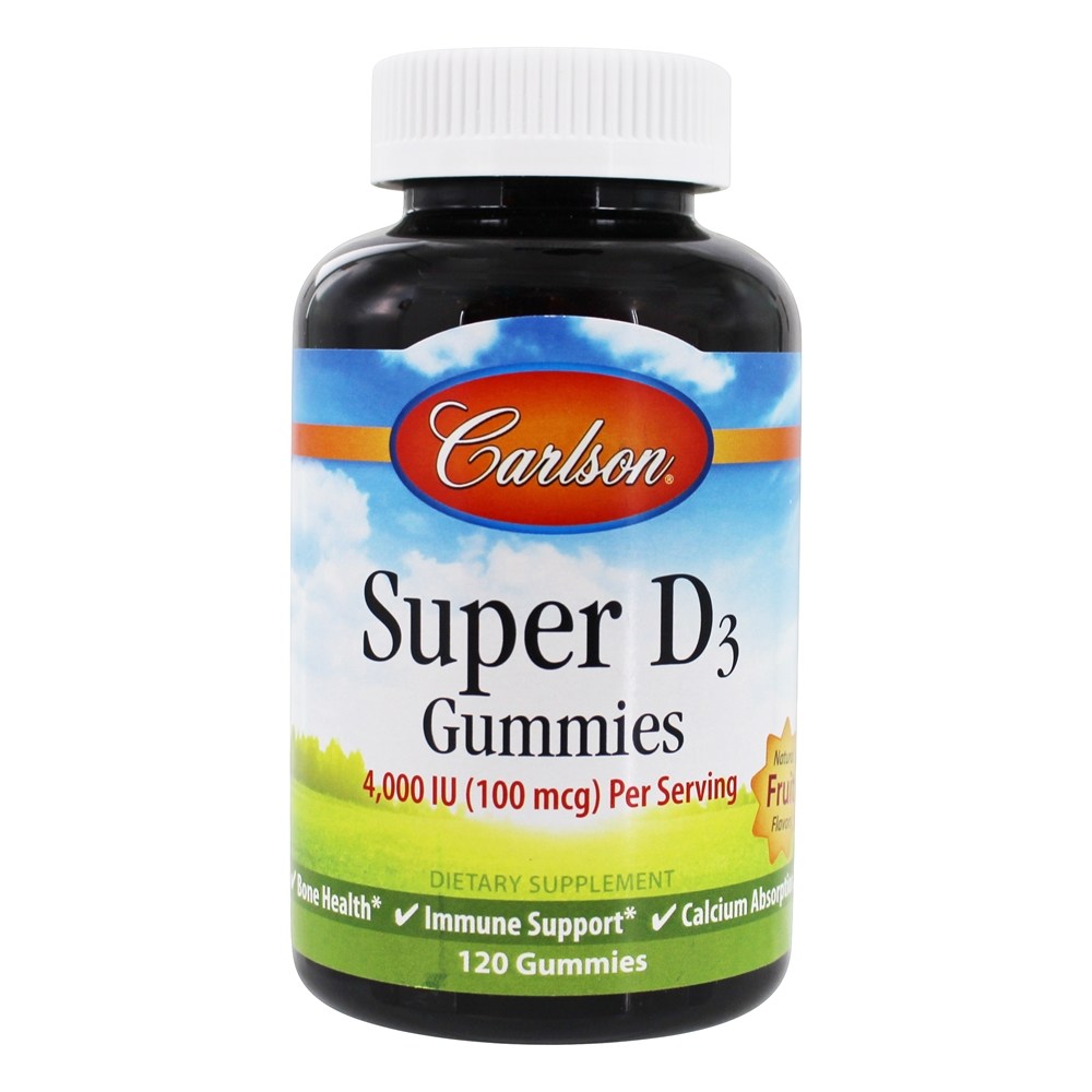 Carlson Labs - Super Vitamin D3 Gummies Natural Fruit 4000 IU - 120 Gummies
