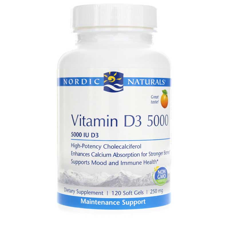 Nordic Naturals Vitamin D3 5000 IU Pro 120 Softgels