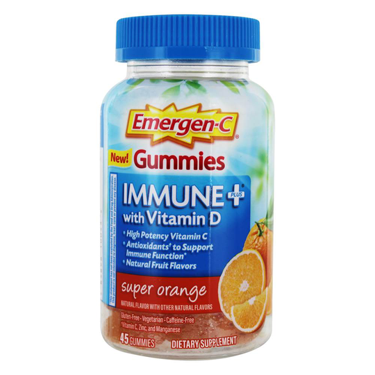Alacer - Emergen-C Immune Plus High Potency Vitamin C with Vitamin D Super Orange - 45 Gummies