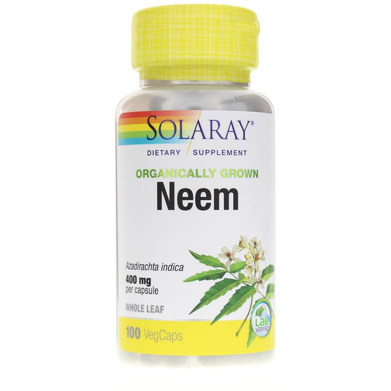 Solaray Neem 400 Mg, Organically Grown Formula 100 Veg Capsules