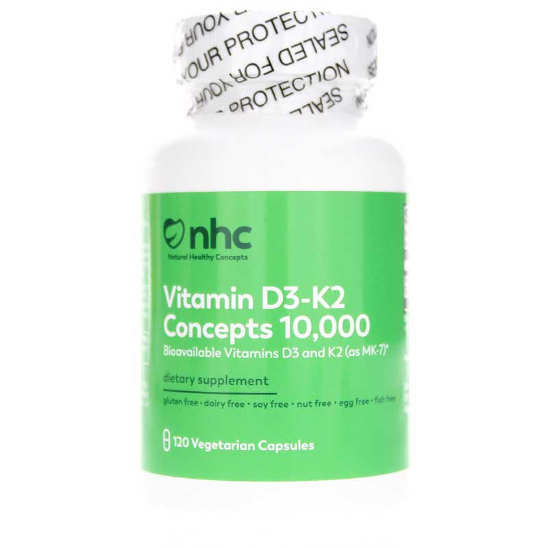 Natural Healthy Concepts Vitamin D3-K2 Concepts 10,000 120 Veg Capsules