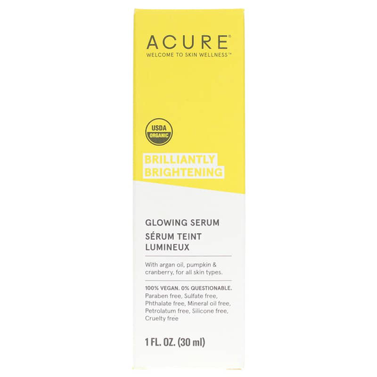 Acure Brilliantly Brightening Glowing Serum Organic 1 Oz