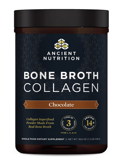 Ancient Nutrition - Bone Broth Collagen Powder Chocolate - 18.6 oz.
