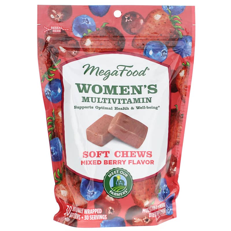 Megafood Women's Multivitamin Soft Chews Mixed Berry 30 Soft Chews