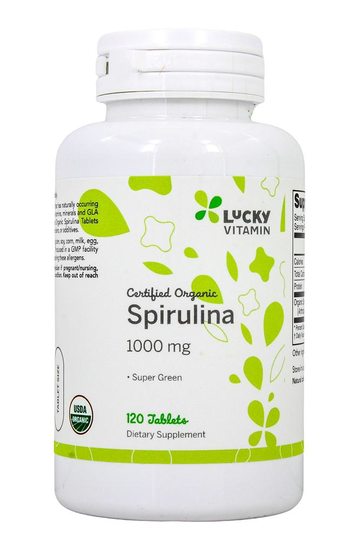 LuckyVitamin - Certified Organic Spirulina Super Green Double Strength 1000 mg. - 120 Tablets