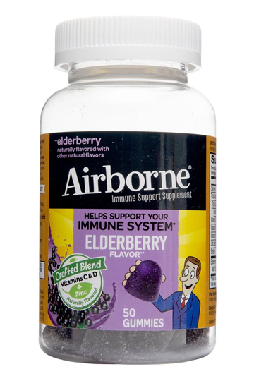 Airborne - Immune System Support Supplement Elderberry - 50 Gummies
