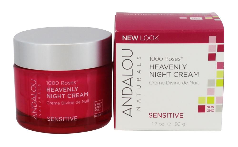 Andalou Naturals - 1000 Roses Heavenly Night Cream for Face - 1.7 oz.