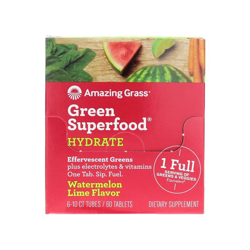 Amazing Grass Green Superfood Hydrate Watermelon Lime 60 Tablets