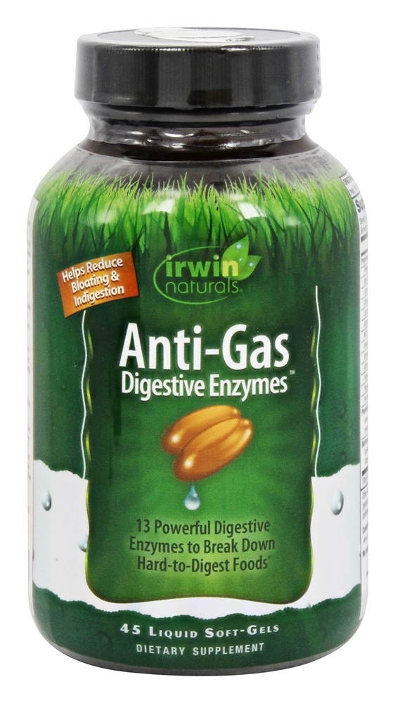 Irwin Naturals - Anti-Gas Digestive Enzymes - 45 Softgels Formerly Full-Spectrum Daily Digestive Enzymes