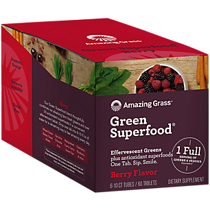 Green Superfood Effervescent + Antioxidants - Berry (60 Tablets)