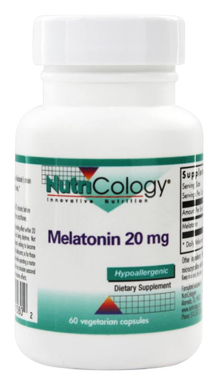 Nutricology - Melatonin 20 mg. - 60 Vegetarian Capsules