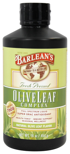 Barlean's - Fresh Pressed Olive Leaf Complex Full Spectrum Liquid Natural Flavor - 16 oz.