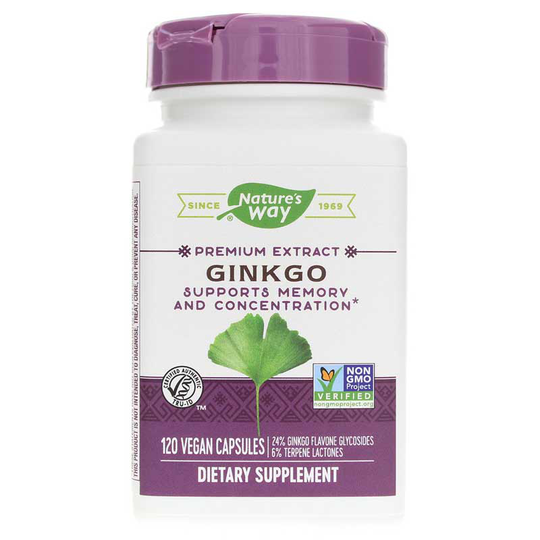 Natures Way Ginkgo Premium Extract 120 Vegan Capsules