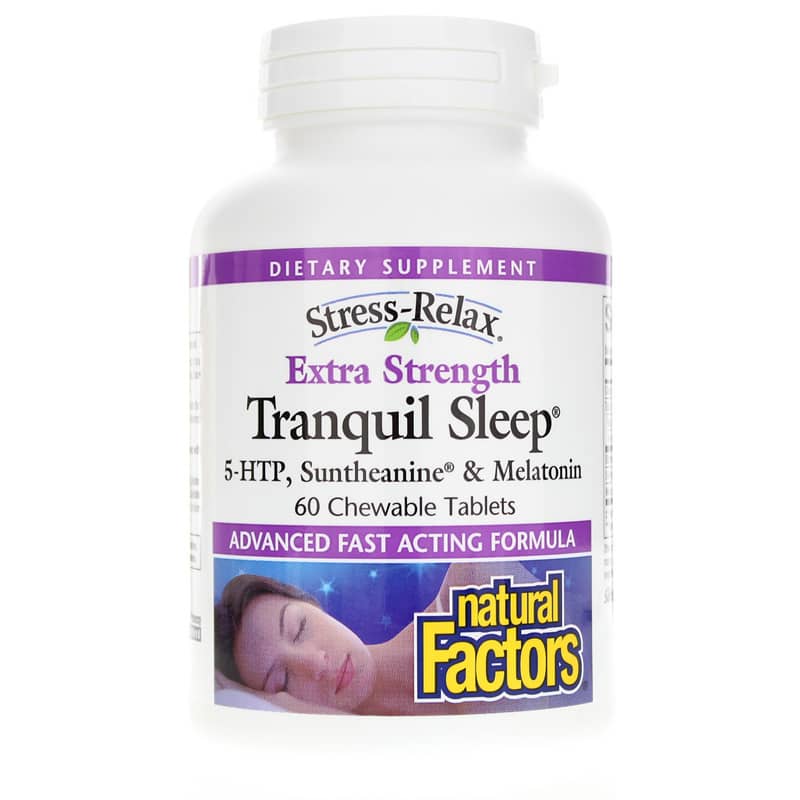 Natural Factors Stress-Relax Extra Strength Tranquil Sleep 60 Chewable Tablets