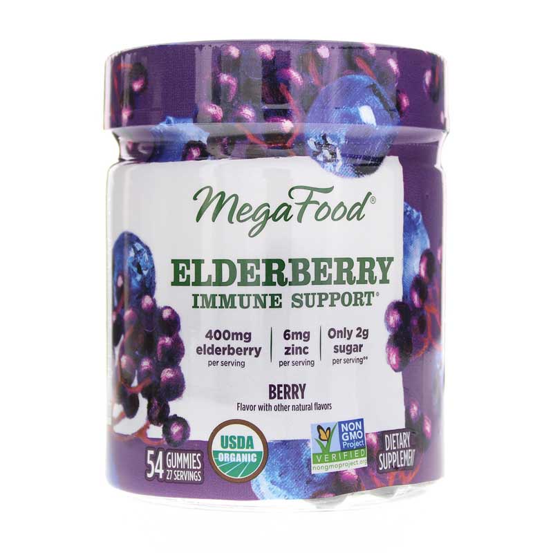 Megafood Elderberry Immune Support Berry Gummies 54 Gummies