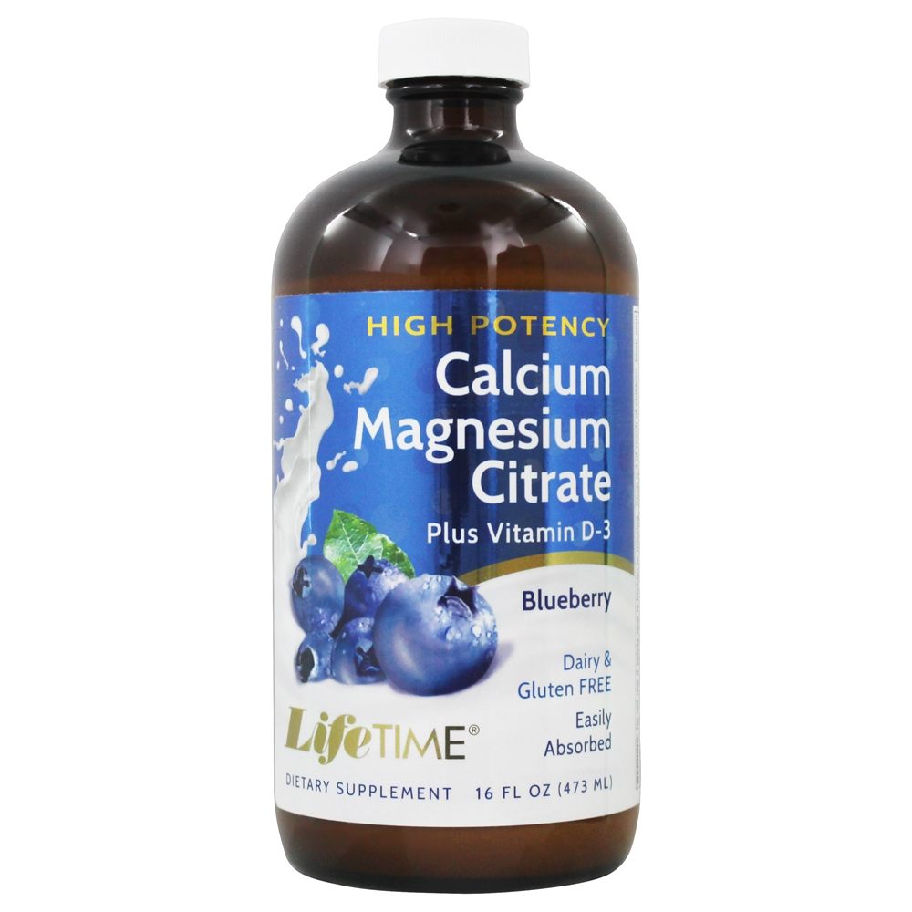 LifeTime Vitamins - Liquid High Potency Calcium Magnesium Citrate Blueberry Flavor - 16 fl. oz.