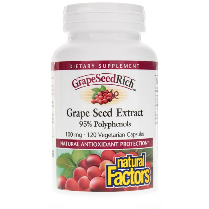 Natural Factors GrapeSeedRich Grape Seed Extract 100 Mg 120 Veg Capsules