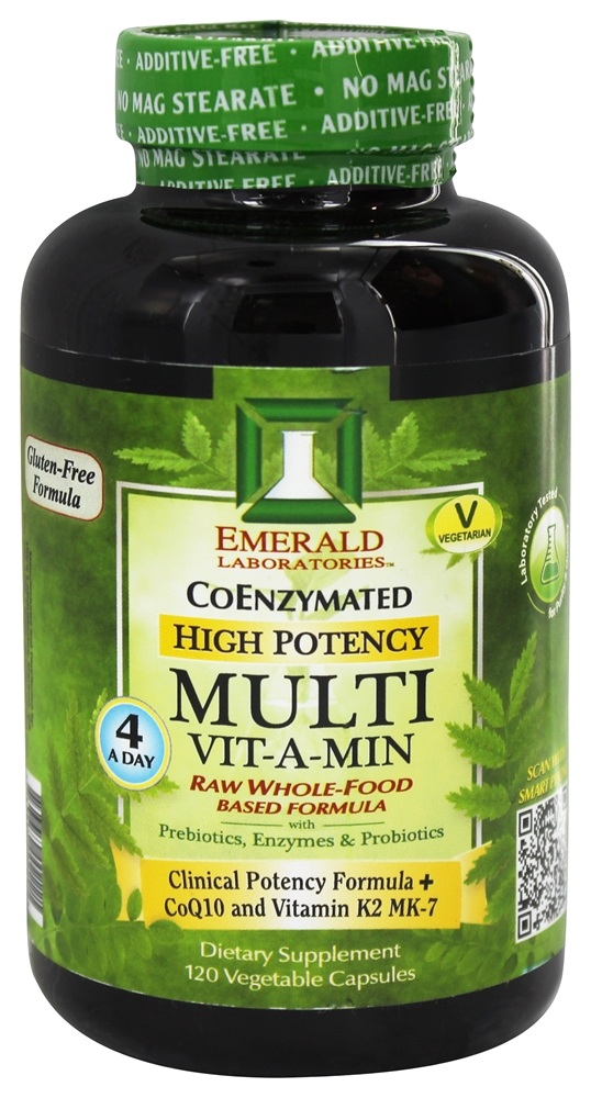 Emerald Labs - Multi Vit-A-Min Raw Whole-Food Based Formula - 120 Vegetarian Capsules