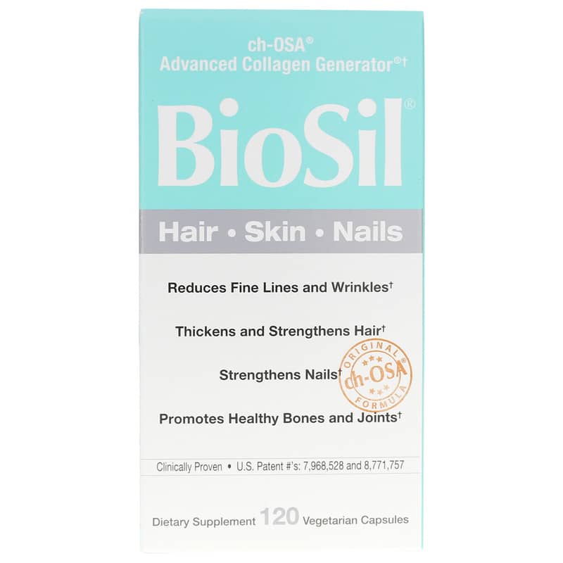 Natural Factors BioSil Hair Skin Nails Caps 120 Veg Capsules