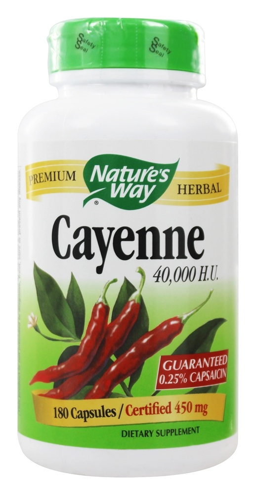 Nature's Way - Cayenne Pepper 450 mg. - 180 Capsules