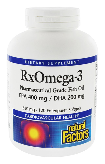 Natural Factors - RxOmega-3 Factors Pharmaceutical Grade EPA 400 mg/DHA 200 mg - 120 Softgels
