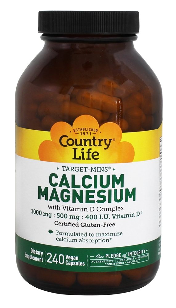Country Life - Target-Mins Calcium-Magnesium with Vitamin D Complex - 240 Vegetarian Capsules