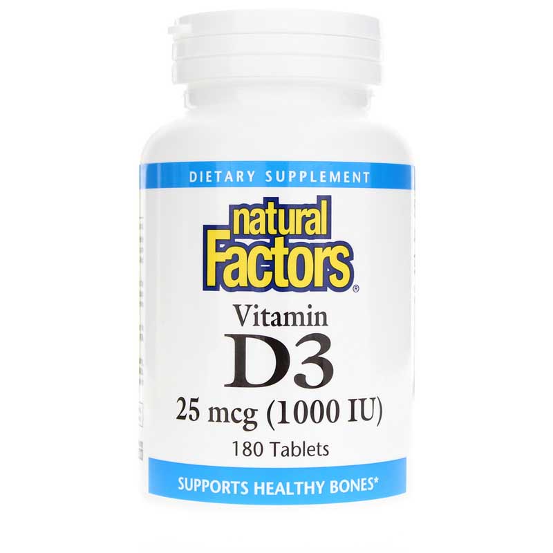 Natural Factors Vitamin D3 1000 IU Tablets 180 Tablets