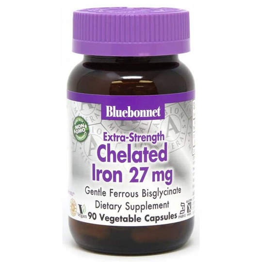 Bluebonnet Chelated Iron 27 Mg 90 Veg Capsules