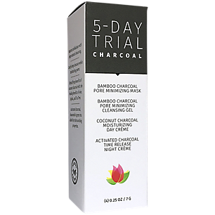 5-Day Charcoal Trial - Pore Minimizing Mask, Cleansing Gel, Moisturizer & Night Creme (5 Cream)