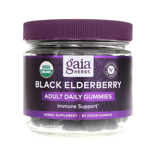Gaia Herbs Black Elderberry Adult Daily Gummies 80 Gummies